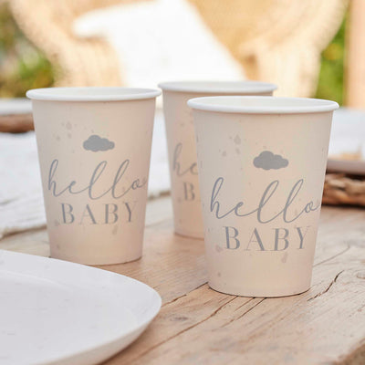 Hello Baby Neutral Baby Shower Cups | Boutique Ballooons