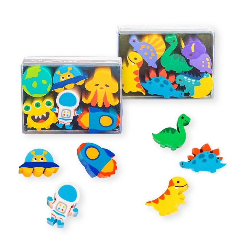 RADIERER DINO & SPACE BOX 6ER-SET