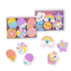 RADIERER EINHORN & CANDY BOX 6ER-SET