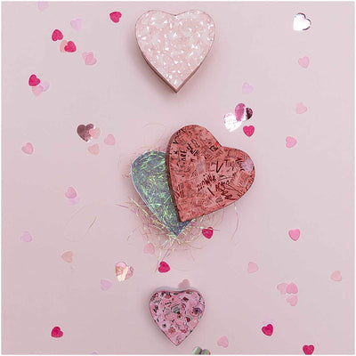 YEY! Let's Party Flitter Herzen rot-pink | Boutique Ballooons