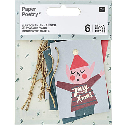 Paper Poetry Kärtchenanhänger Jolly Christmas Classic 6 Stück