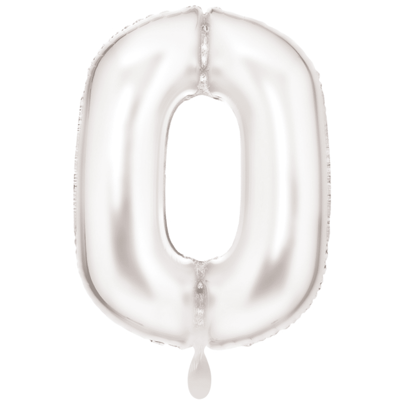 Zahlenballon 0 XXL  - Silk Lustre Weiß | Boutique Ballooons