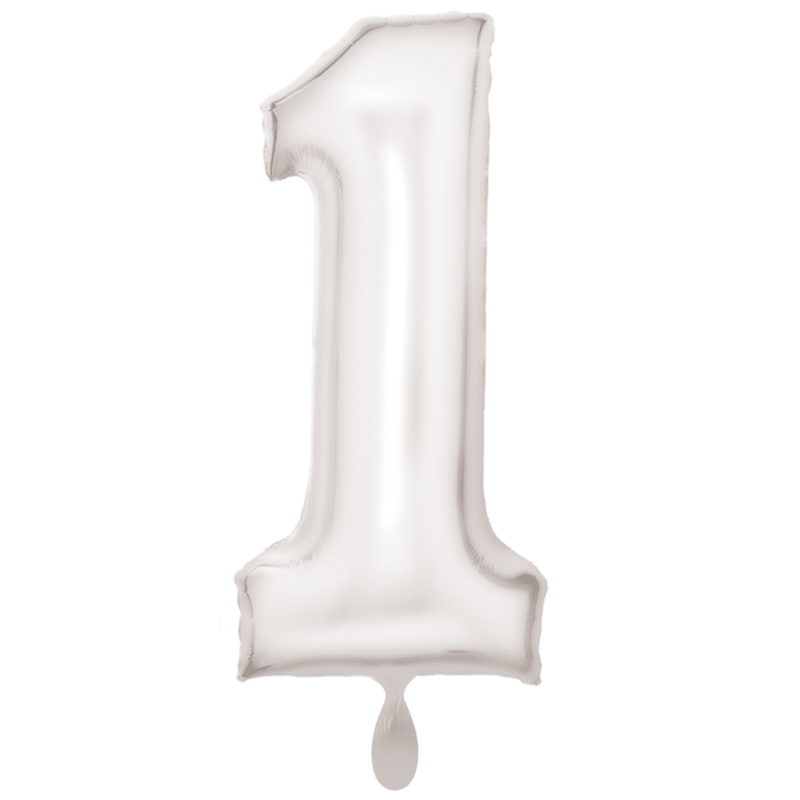 Zahlenballon 1 XXL  - Silk Lustre Weiß | Boutique Ballooons