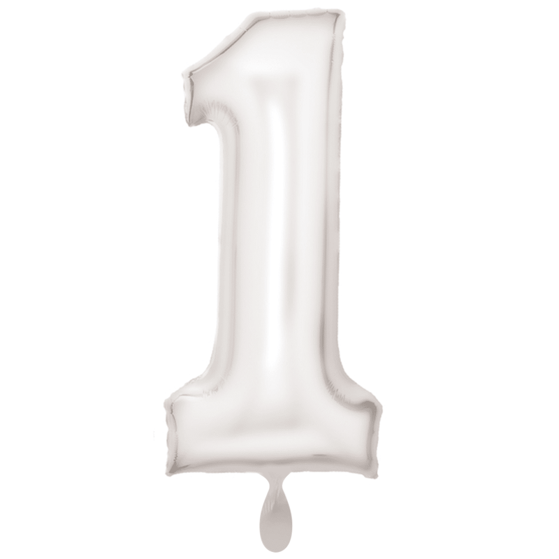Zahlenballon 1 XXL  - Silk Lustre Weiß