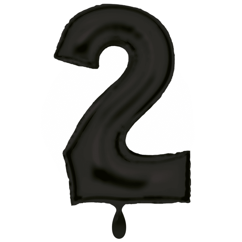 Zahlenballon 2 XXL  - Silk Lustre Schwarz | Boutique Ballooons