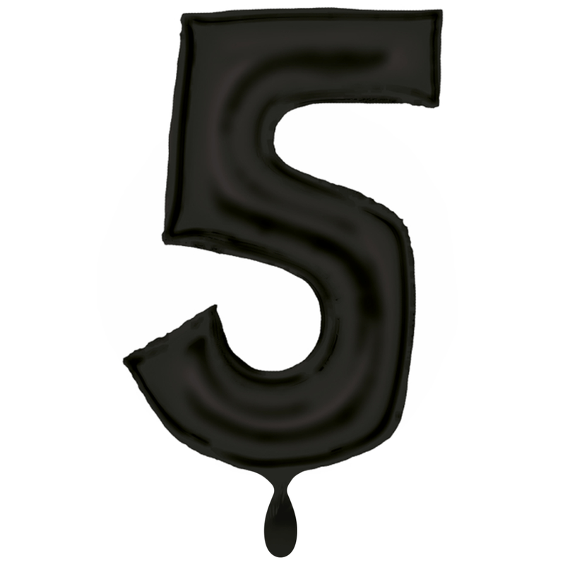 Zahlenballon 5 XXL  - Silk Lustre Schwarz