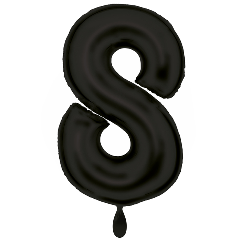 Zahlenballon 8 XXL  - Silk Lustre Schwarz