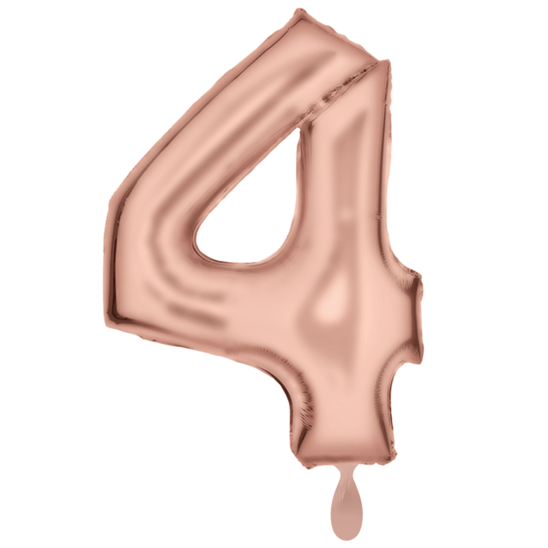 Zahlenballon 4 XXL  - Silk Lustre Rosegold