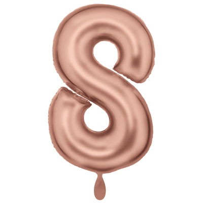 Zahlenballon 8 XXL  - Silk Lustre Rosegold | Boutique Ballooons