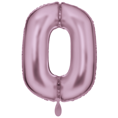 Zahlenballon 0 XXL  - Silk Lustre Pastel Pink | Boutique Ballooons