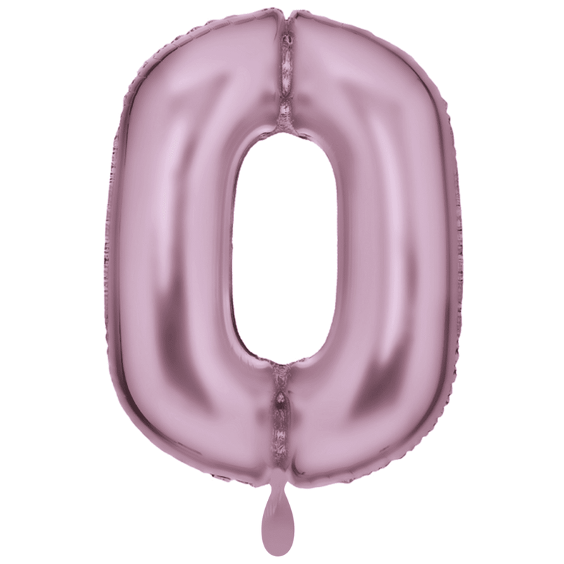 Zahlenballon 0 XXL  - Silk Lustre Pastel Pink