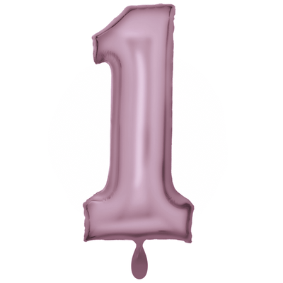 Zahlenballon 1 XXL  - Silk Lustre Pastel Pink | Boutique Ballooons