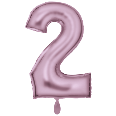 Zahlenballon 2 XXL  - Silk Lustre Pastel Pink | Boutique Ballooons