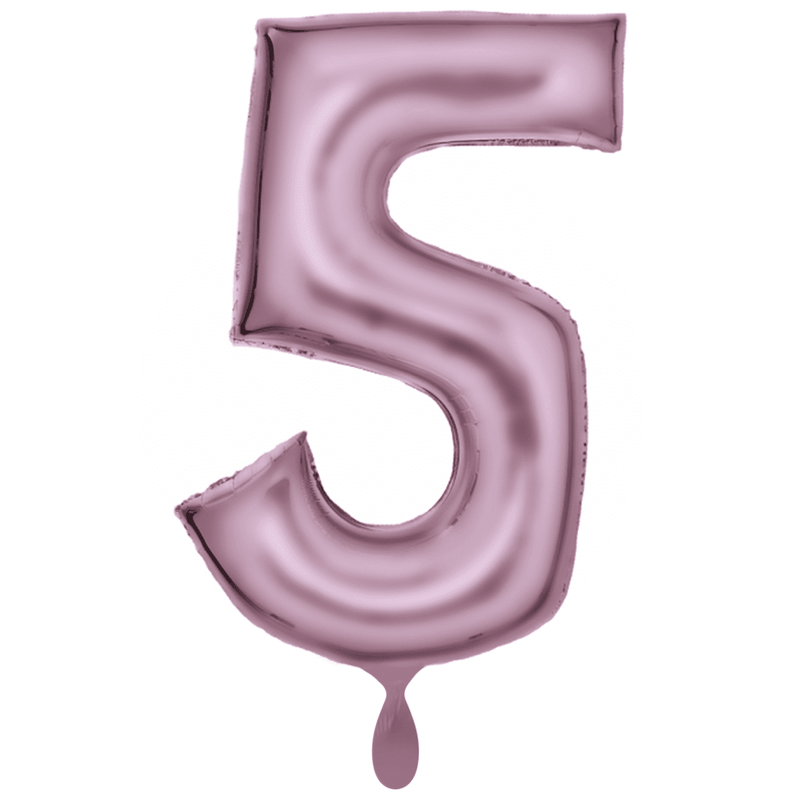 Zahlenballon 5 XXL  - Silk Lustre Pastel Pink