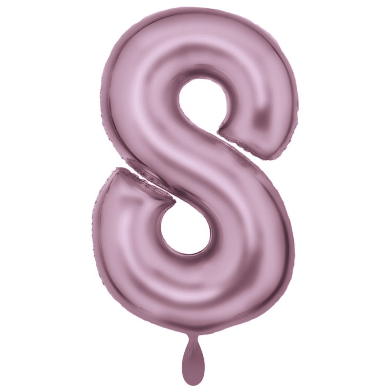 Zahlenballon 8 XXL  - Silk Lustre Pastel Pink
