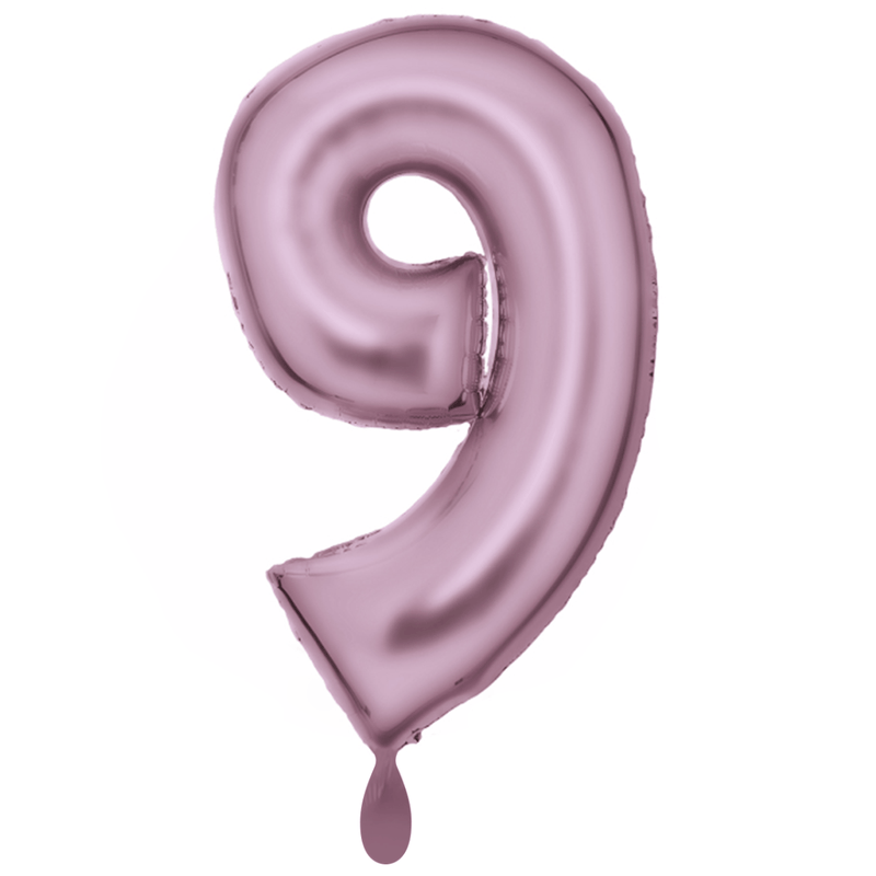 Zahlenballon 9 XXL  - Silk Lustre Pastel Pink