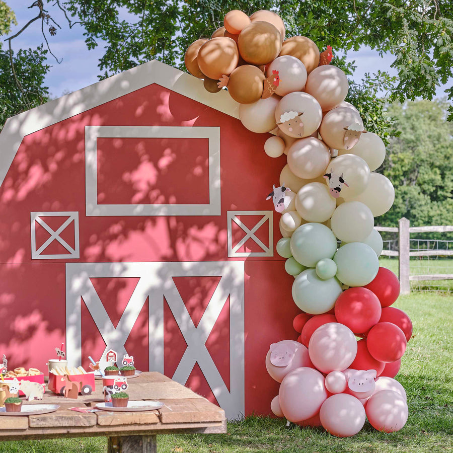 Bauernhof-Party-Dekoration Mit Tierballons - Bunt, Für Kindergeburtstag & Themenfeiern