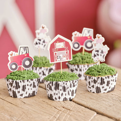 Farm Birthday Cake Cupcake Toppers | Boutique Ballooons