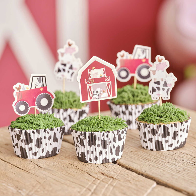 Farm Birthday Cake Cupcake Toppers | Boutique Ballooons