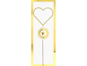 Herz Gold GIANT Goldstück weiß Wondercandle | Boutique Ballooons