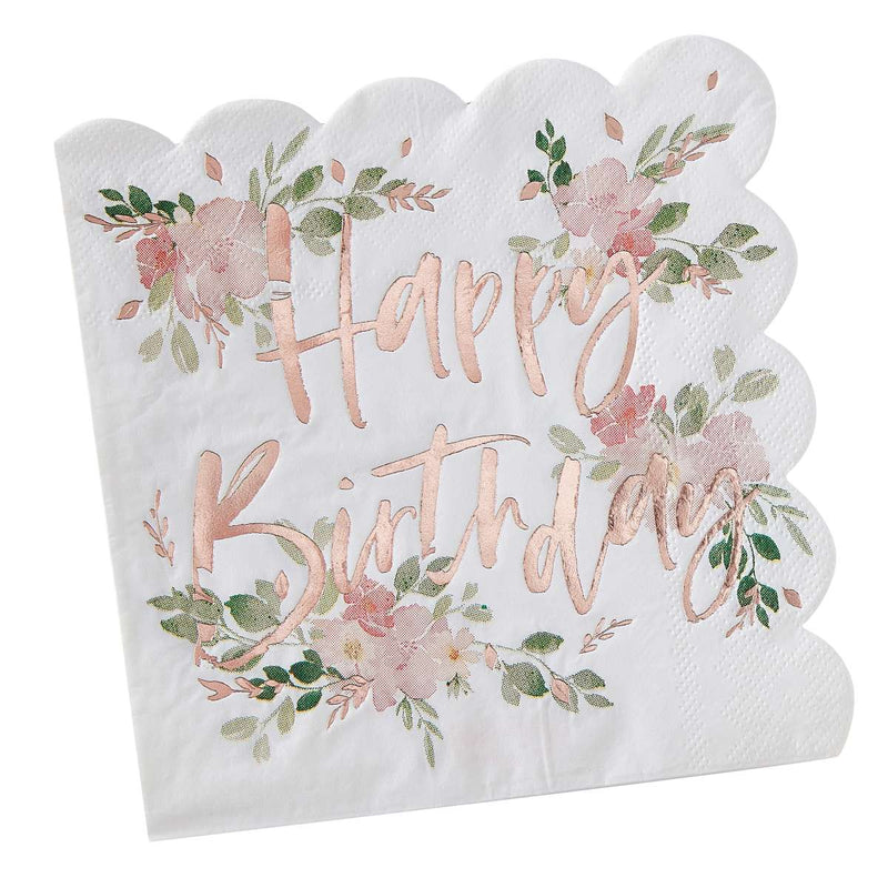 16 Paper Napkins - Happy Birthday | Boutique Ballooons