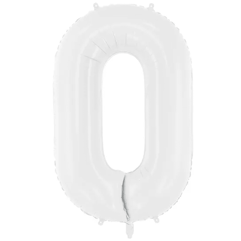 Zahlenballon 0 XXL  - Weiß