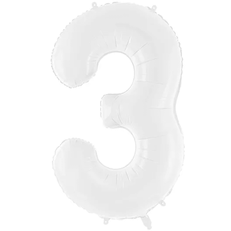 Zahlenballon 3 XXL  - Weiß | Boutique Ballooons