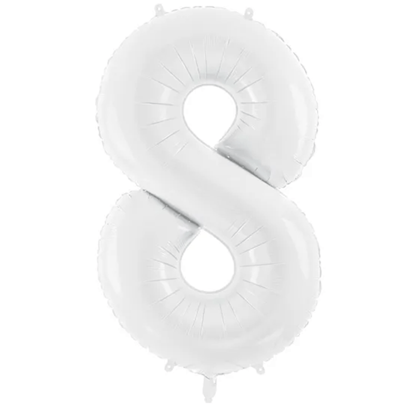 Zahlenballon 8 XXL  - Weiß