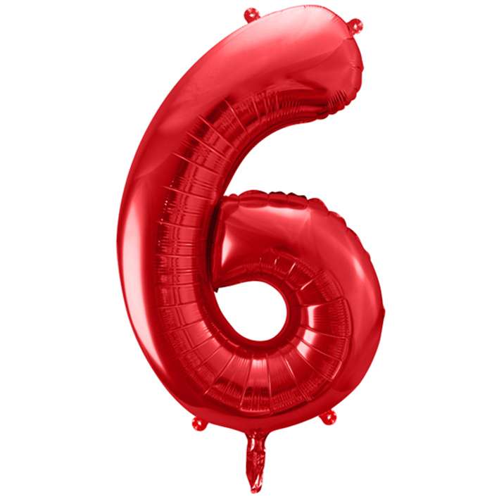 Zahlenballon 6 XXL  - Rot