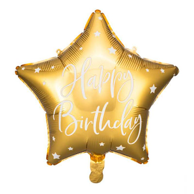 Happy Birthday Star - Gold | Boutique Ballooons