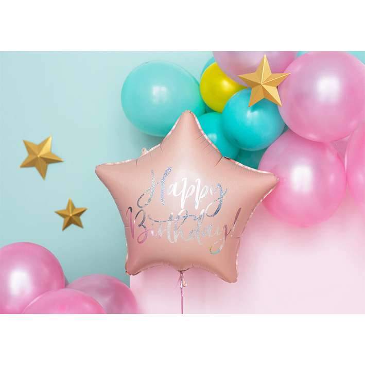 Happy Birthday Star - Powder Pink | Boutique Ballooons