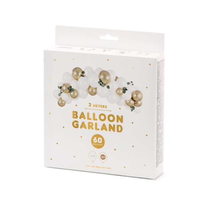 Ballongirlande - White & Gold