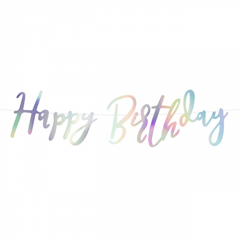 Bannergirlande - Happy Birthday - Irisdescent