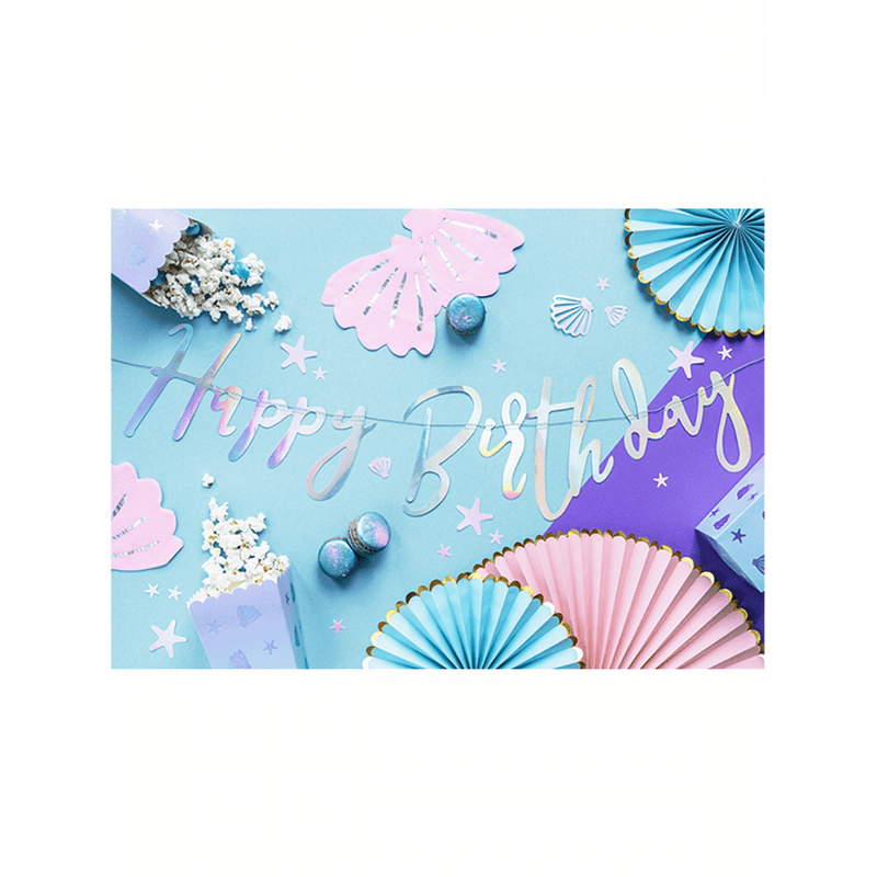 Bannergirlande - Happy Birthday - Irisdescent