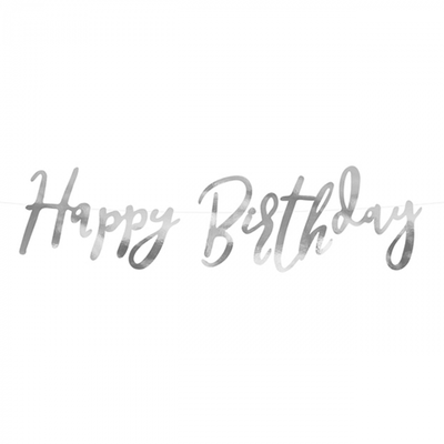 Bannergirlande - Happy Birthday - Silber | Boutique Ballooons