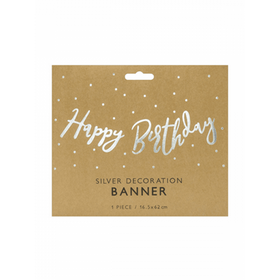 Bannergirlande - Happy Birthday - Silber | Boutique Ballooons