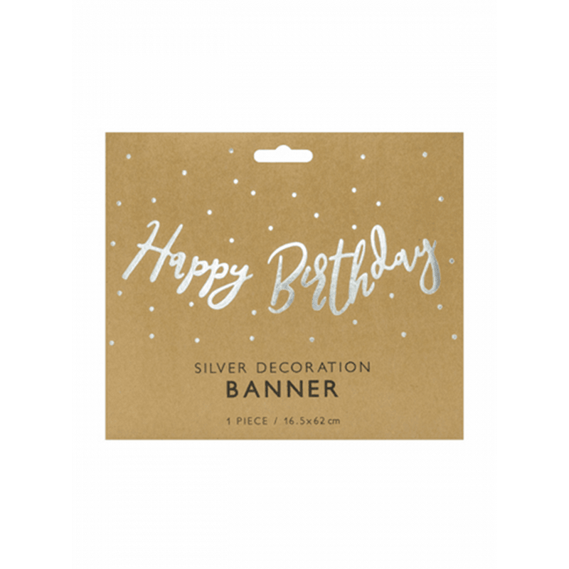 Bannergirlande - Happy Birthday - Silber | Boutique Ballooons