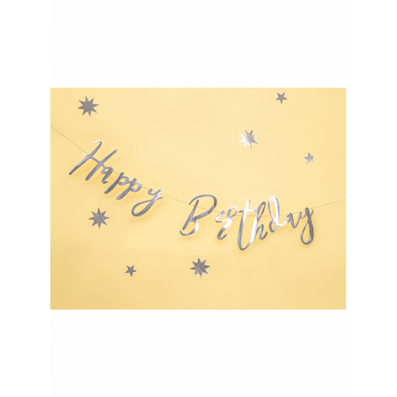 Bannergirlande - Happy Birthday - Silber | Boutique Ballooons