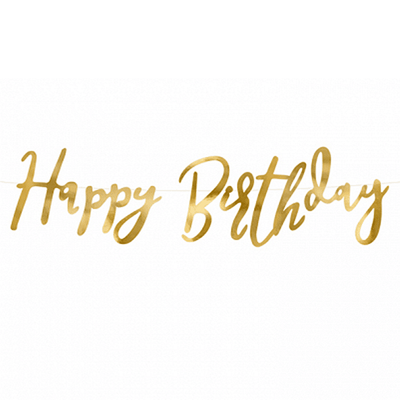 Bannergirlande - Happy Birthday - Gold | Boutique Ballooons