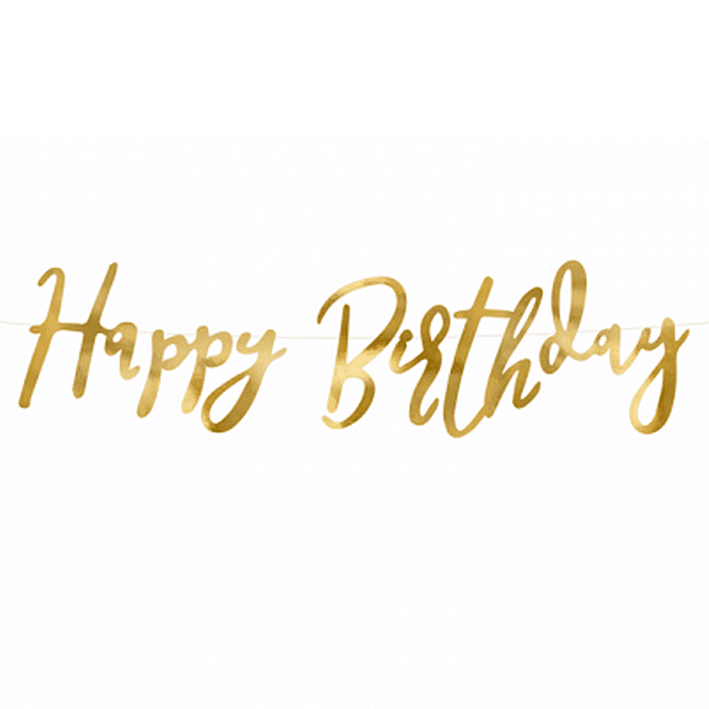 Bannergirlande - Happy Birthday - Gold