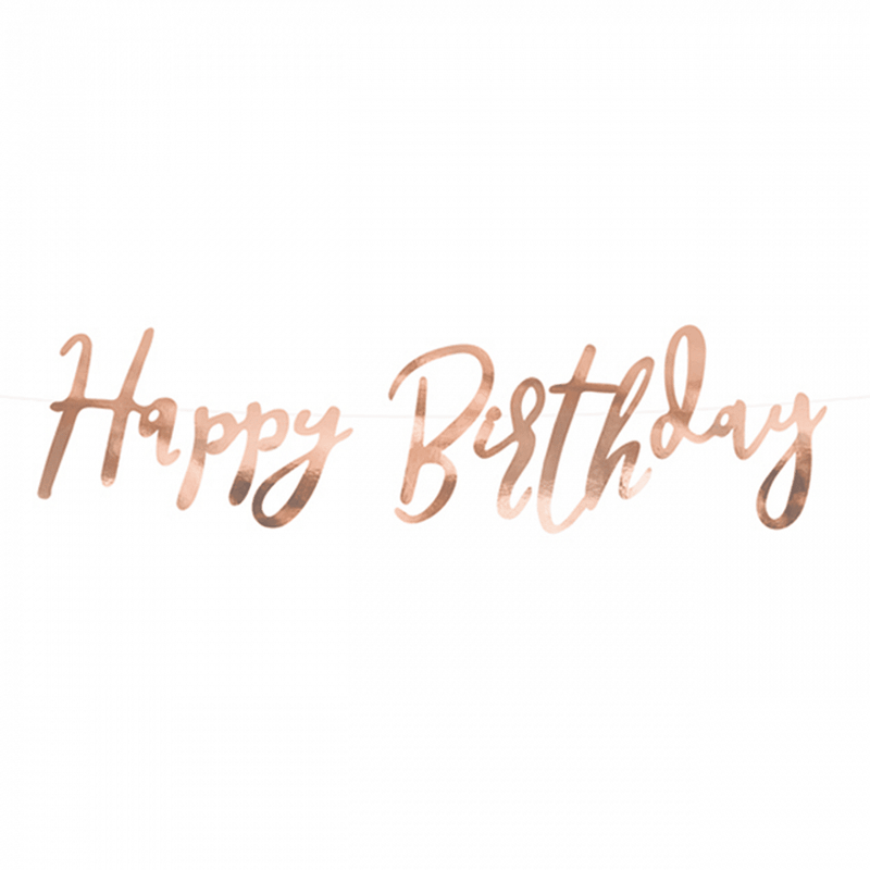 Bannergirlande - Happy Birthday - Roségold | Boutique Ballooons