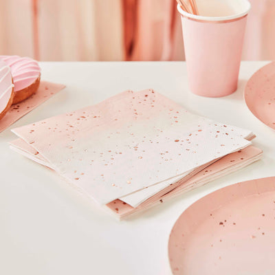 Ombre Rose Gold Napkins | Boutique Ballooons