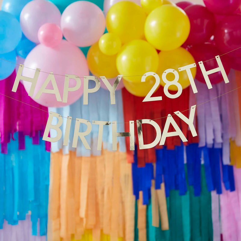 Gold Customisable Happy Birthday Bunting Banner