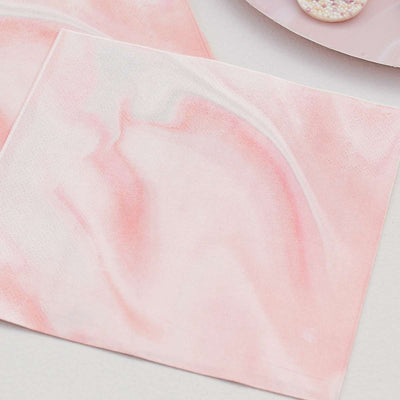 16 Eco Paper Napkins - Marble - Pink