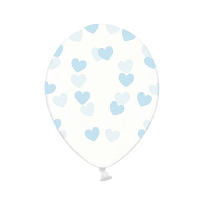 6 Motivballons - Hearts - Hellblau | Boutique Ballooons