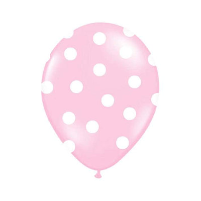 6 Motivballons - Dots - Rosa & Weiß | Boutique Ballooons