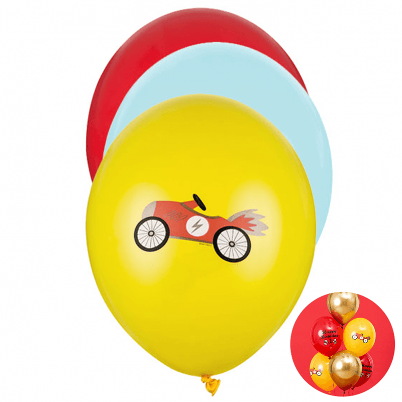 6 Motivballons - 1st Birthday Racing