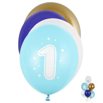 6 Motivballons - One Year Boy | Boutique Ballooons