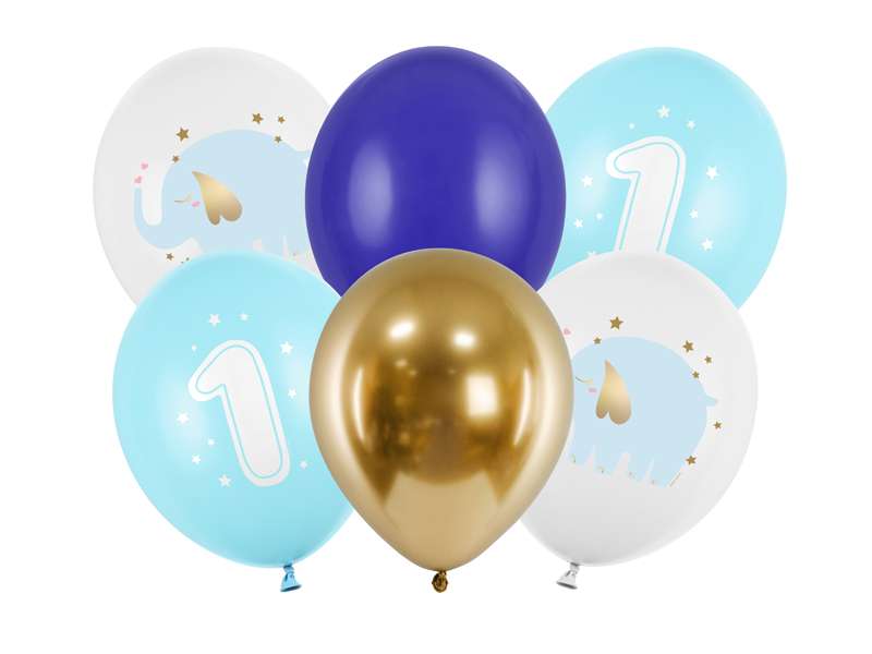 6 Motivballons - One Year Boy | Boutique Ballooons