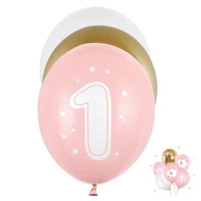 6 Motivballons - One Year Girl | Boutique Ballooons